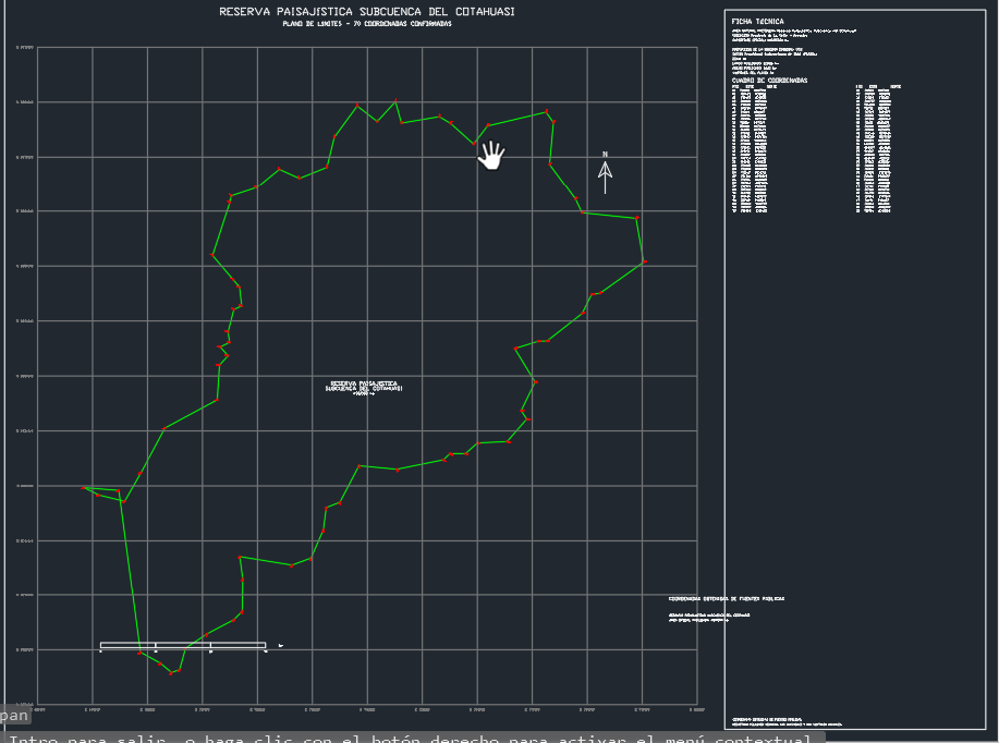 PLANO AUTOCAD – RESERVA PAISAJÍSTICA SUBCUENCA DEL COTAHUASI 📐 PLANO REFERENCIAL CON 70 COORDENADAS